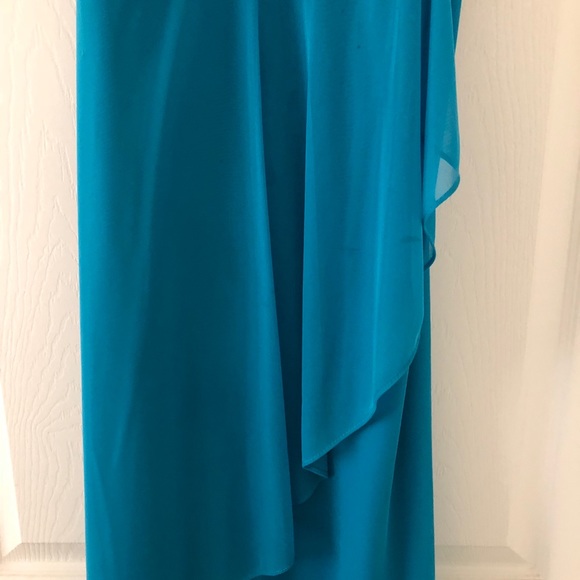Flowy Teal Cocktail Dress - Picture 6 of 8